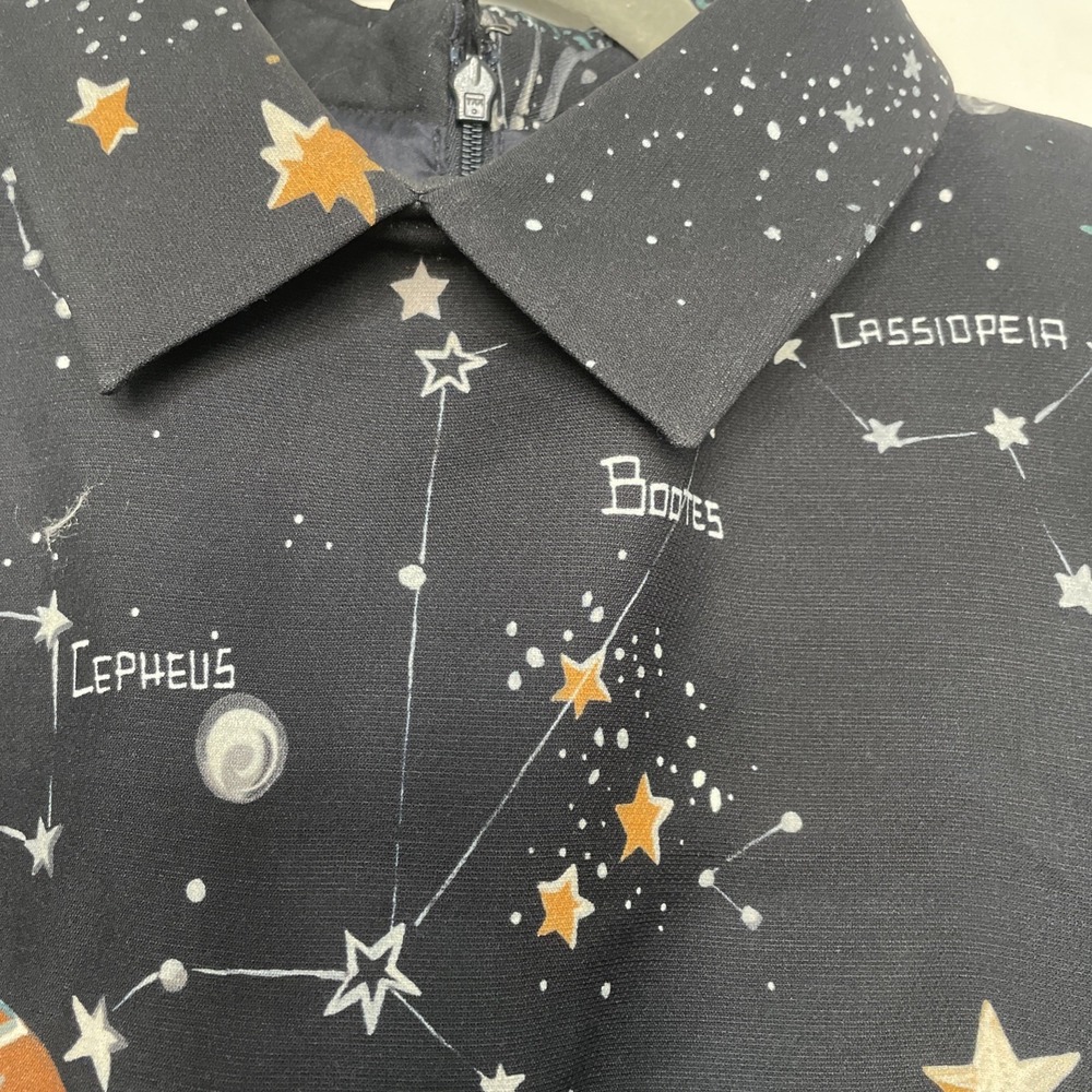 Valentino Wool Silk Galaxy Cosmic Print Dress Size 6 - Picture 2 of 9